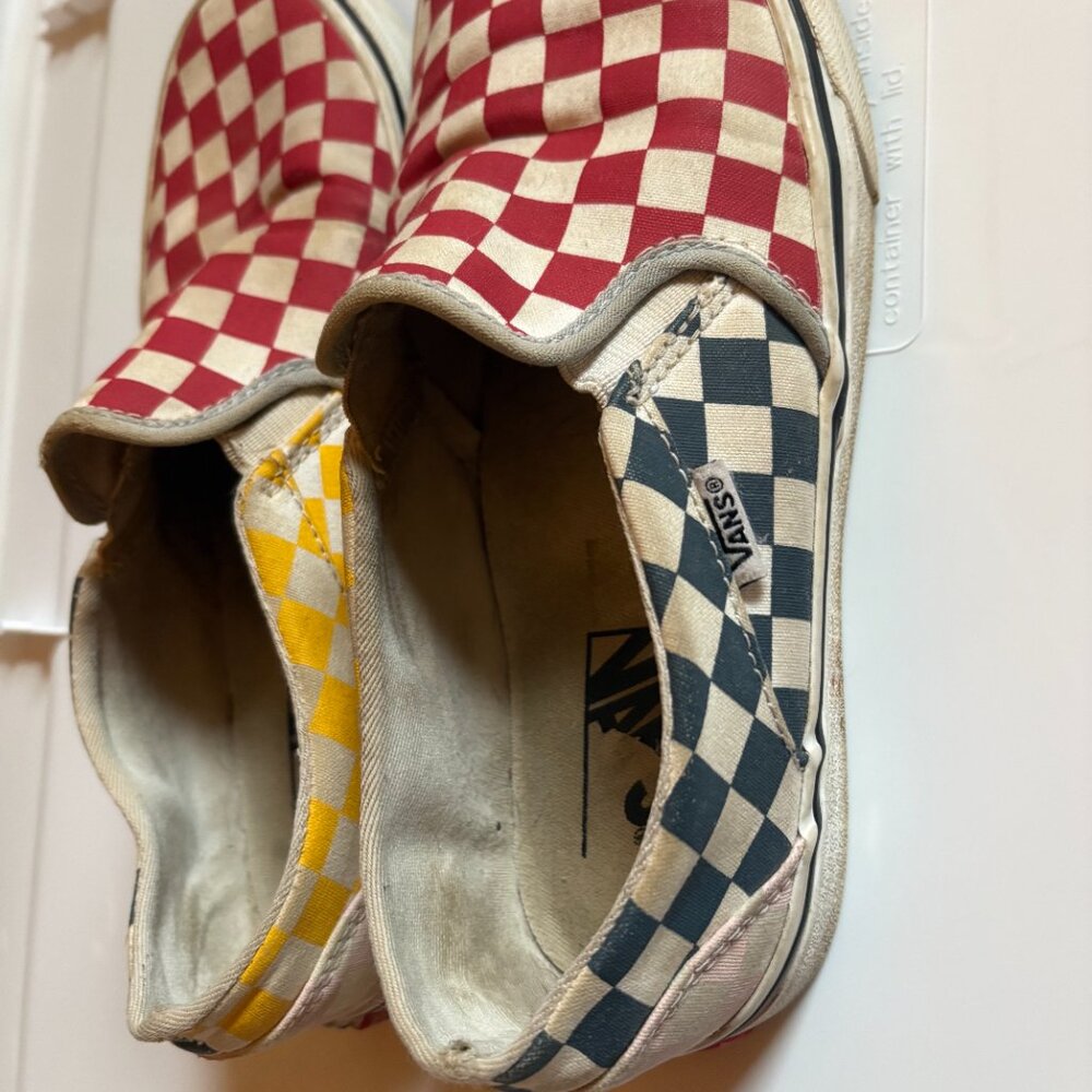 Vans Slip-On Checkerboard Patchwork Sneakers Wome… - image 4